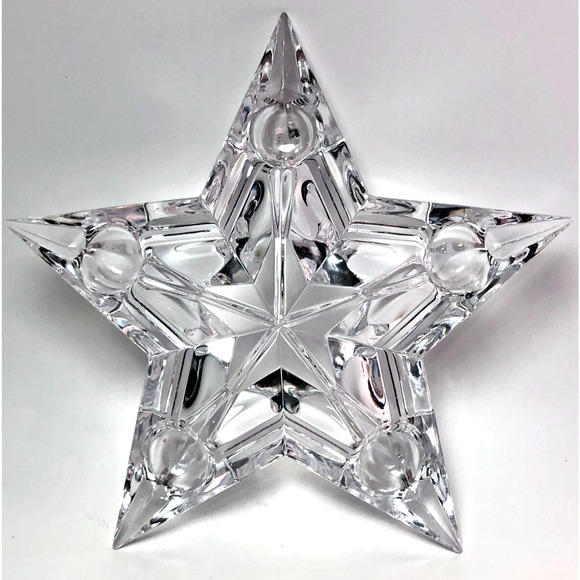 Mikasa Other - Mikasa Stellar Star 5 Hole Lead Crystal Candle Holder Clear Xmas Centerpiece
